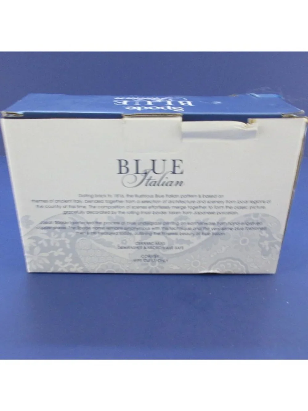 Spode Blue Italian 12oz Mug & Coaster Set - Scenic Motif - For Coffee & Tea